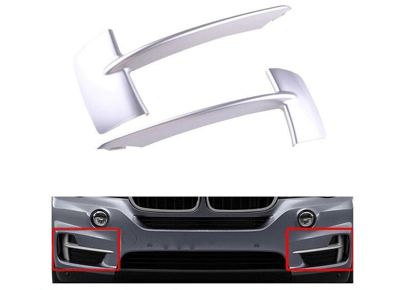 Set of 2 Front Bumper Lower Grille Trim Covers for BMW X5 (2014–2017) Silver