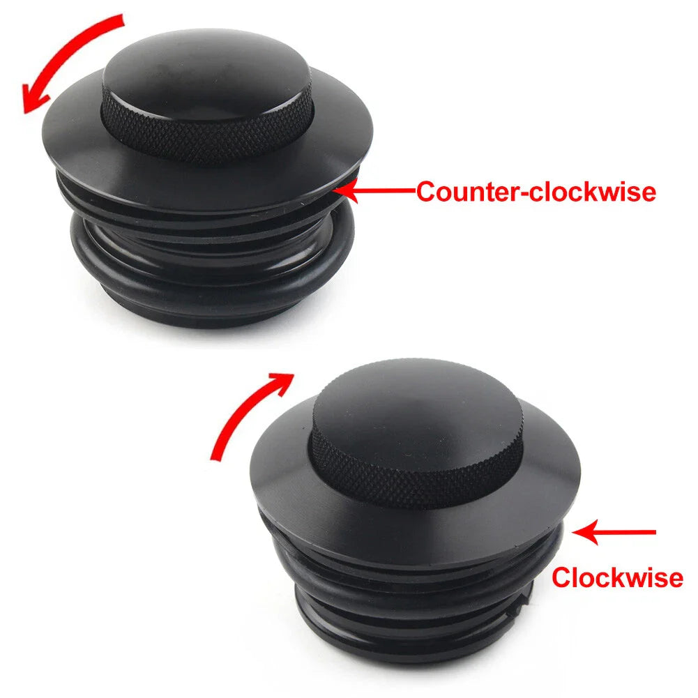 Flush Pop Up Gas Cap Vented Fuel Tank Cover for Harley Chrome