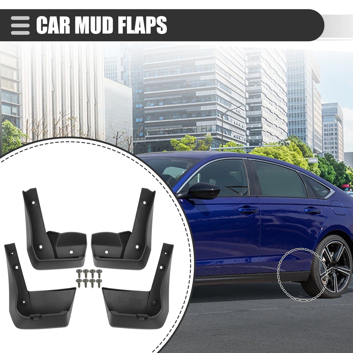 Set of 4 Mud Flaps Splash Guards for Honda Accord (2018–2019)