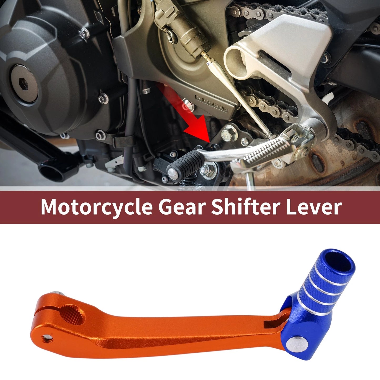 Gear Shifter Lever for Honda CRF150F (2003–2017) - Orange Blue Silver Tone