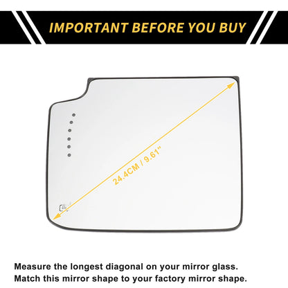 Heated Right Side Mirror Glass for GMC Sierra 2500 3500 HD (2015–2017)