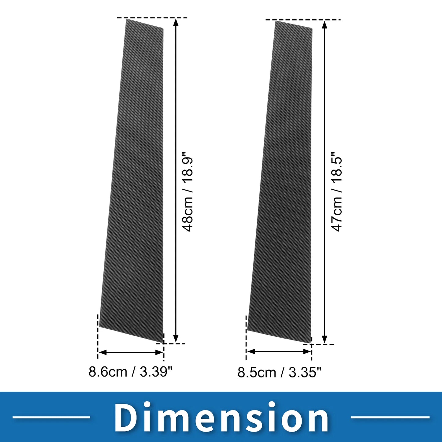 Set of 4 Door Pillar Window Trim for VW Touran (2016–2019) Carbon Fiber