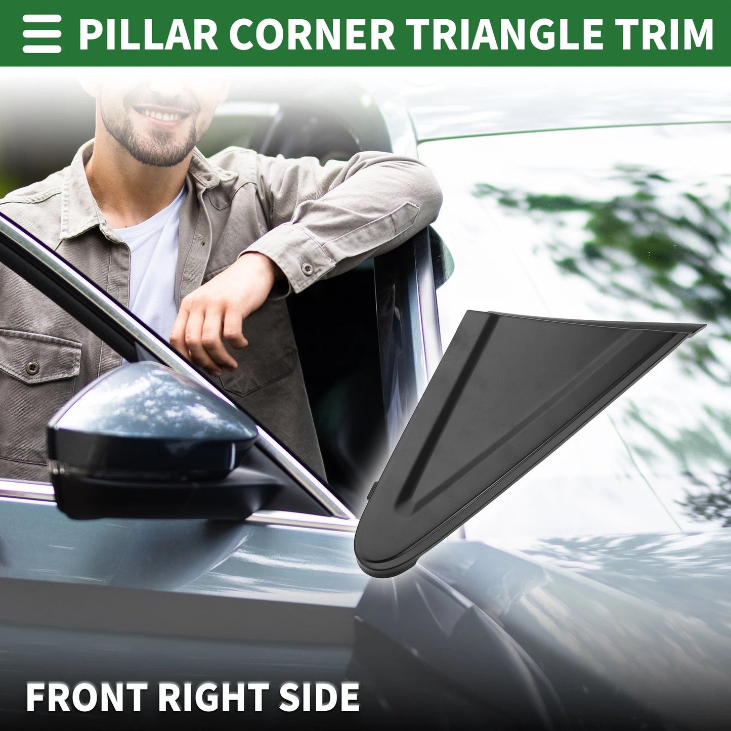Front Right Side Door Pillar Window Trim for Honda Civic (2012–2015) No.75490TR0A01