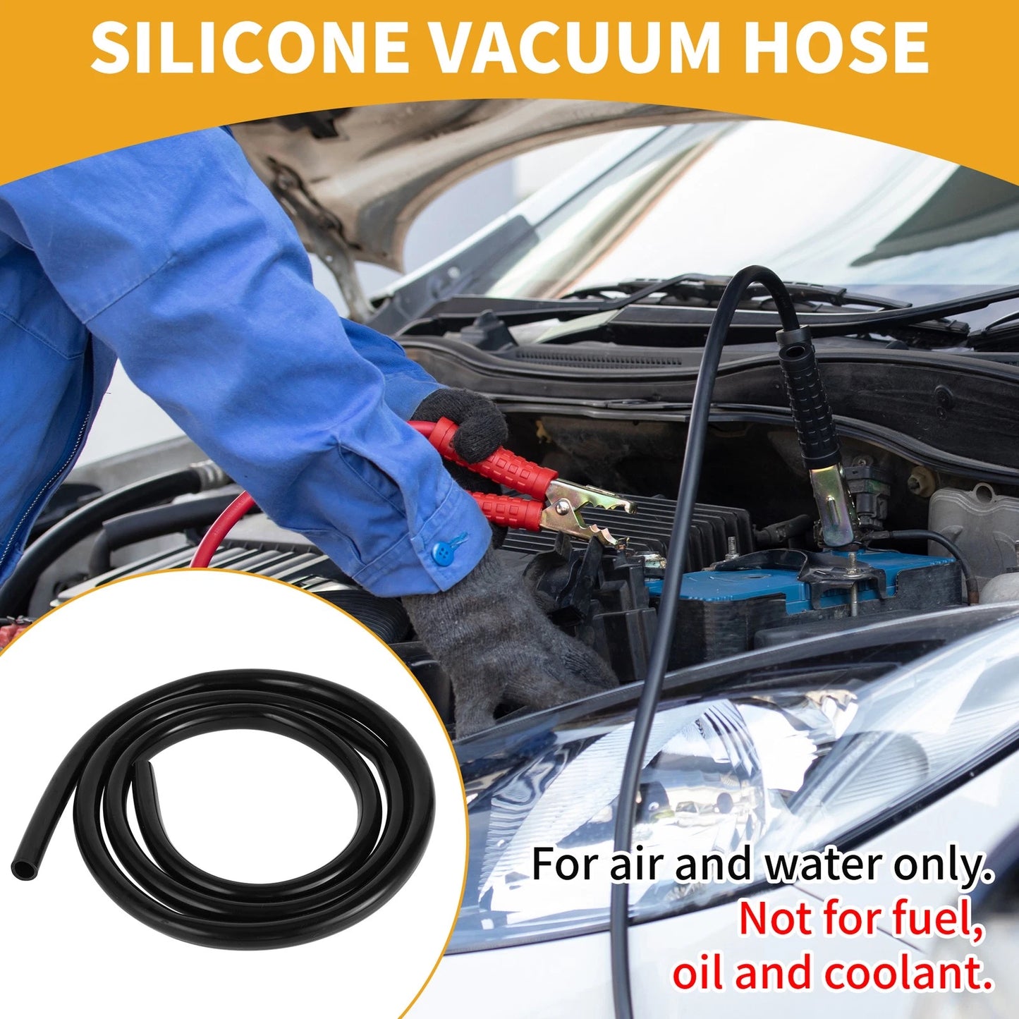 Silicone Vacuum Tubing Hose 1/2" ID 12mm (6FT) for Air and Water