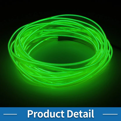 LED Strip Neon Wire for Car Decoration (5m, USB 5V)