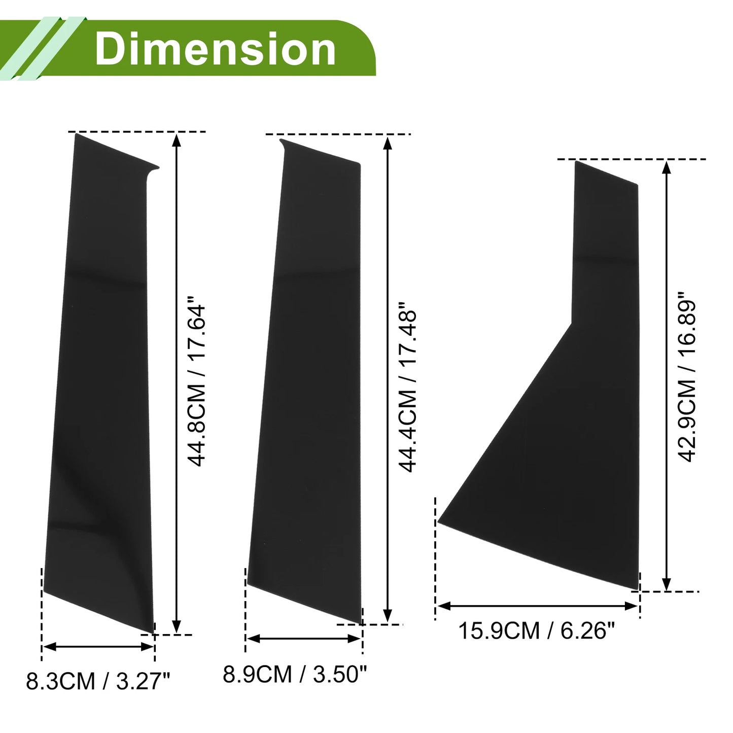 Set of 6 Pillar Window Trim for Dodge Journey (2009–2020) Black