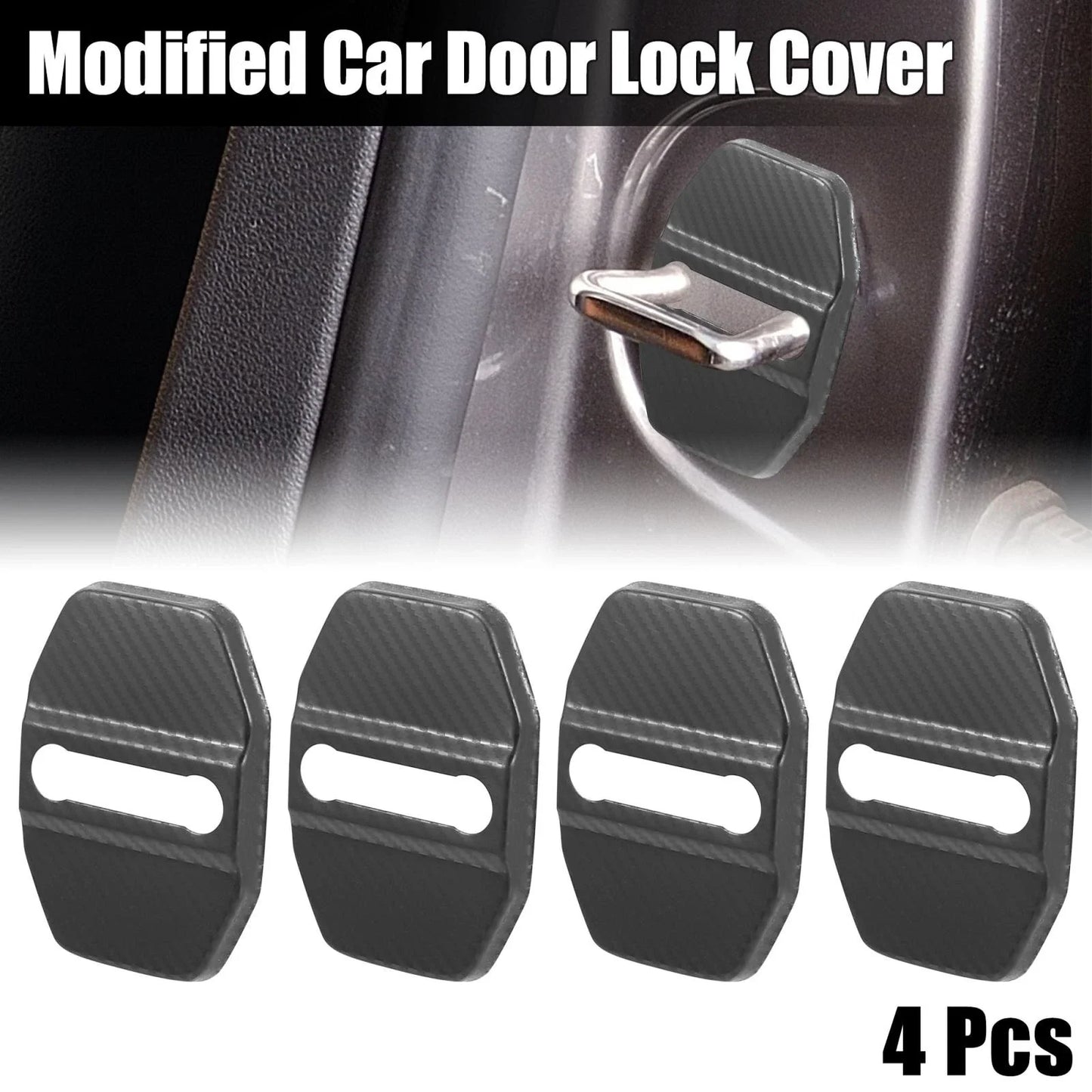 4 x Car Door Lock Latch Covers for Dodge Charger (2016-2021) Black & Gray