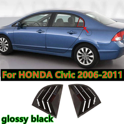Glossy Black Side Vent Scoop Louver Cover Trim for Honda Civic (2006–2011)