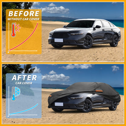 Waterproof All Weather Car Cover for Honda Accord Sedan (190T-PU)