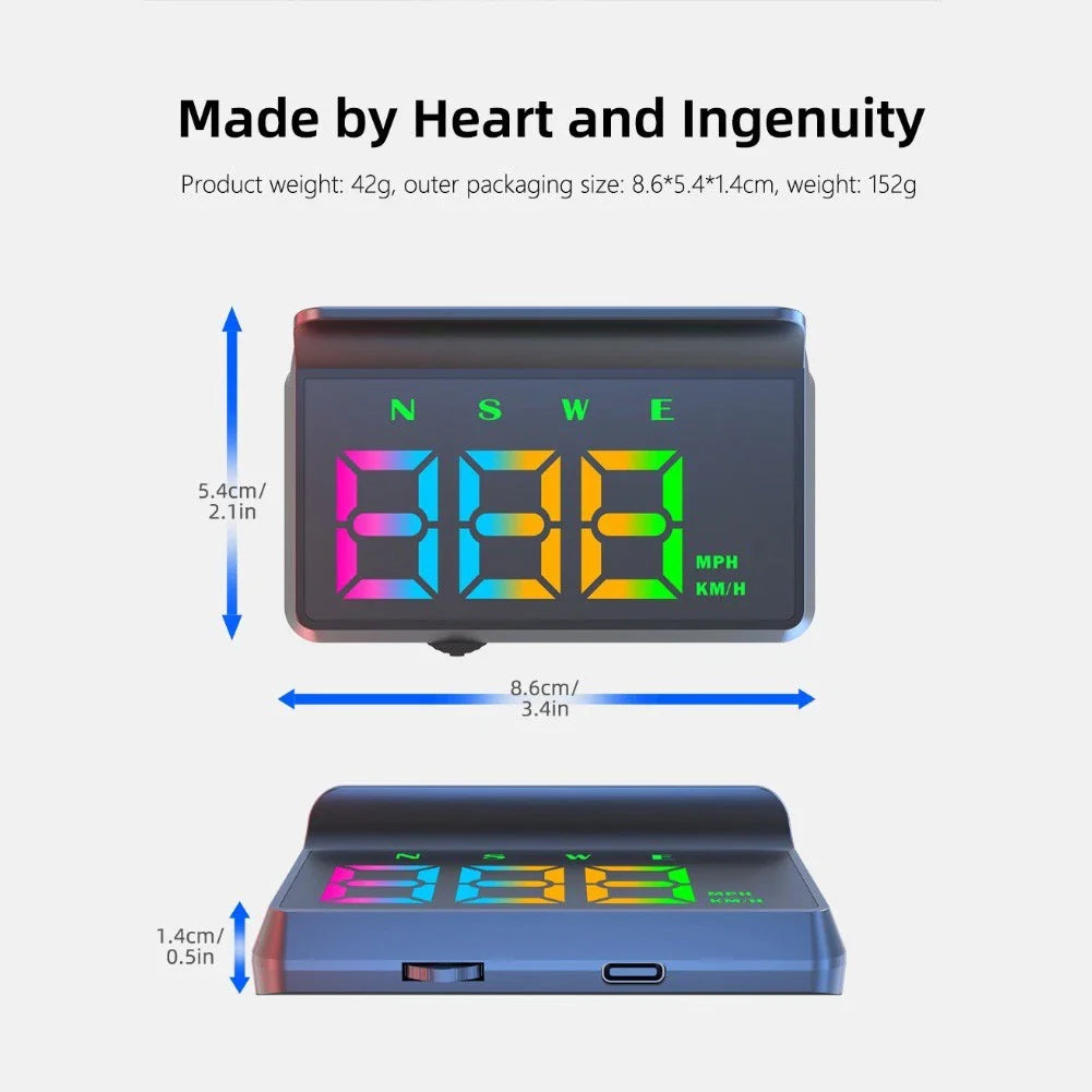 GPS Heads Up Display HUD Digital Speedometer with Alarm Feature for Cars