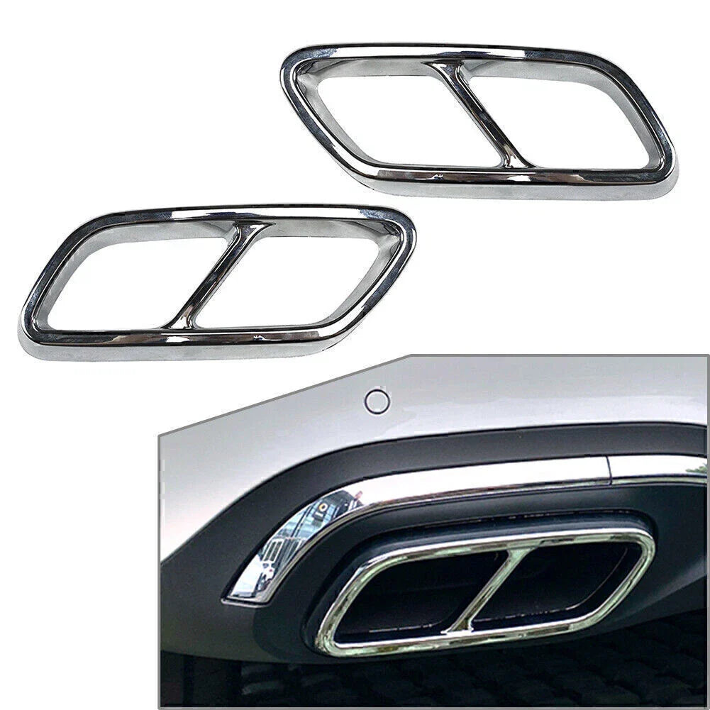 Chrome Rear Exhaust Muffler Tail Pipe Cover Trim for Mercedes C-Class (2022-2023)