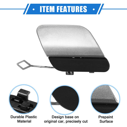 Car Rear Bumper Tow Hook Cap for Mercedes-Benz E450 (2019-2020) Silver Tone