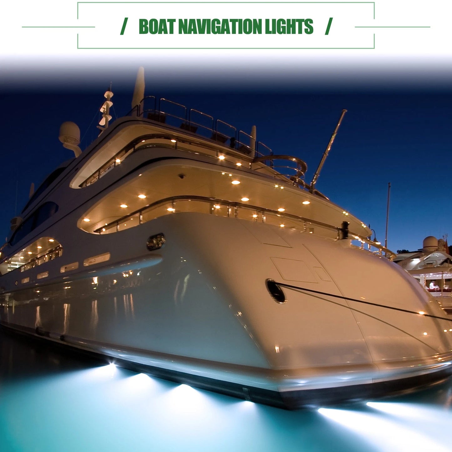 Set of 2 Universal Waterproof Red Green Interior Navigation Lights for Boat