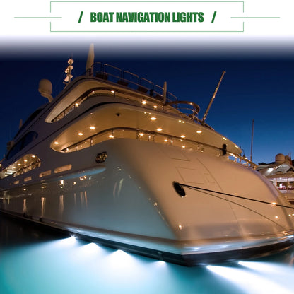 Set of 2 Universal Waterproof Red Green Interior Navigation Lights for Boat