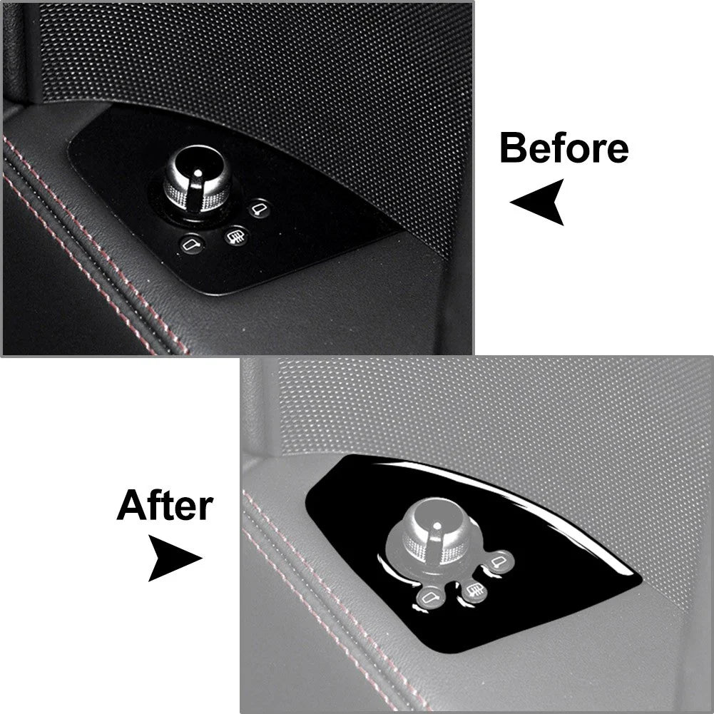 Black Interior Door Lock Button Panel Cover Trim for Audi TT TTS TTRS (08-14)