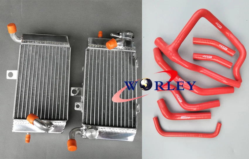Aluminum Radiator + Red Silicone Hose for Honda XRV750 (1990–2003)