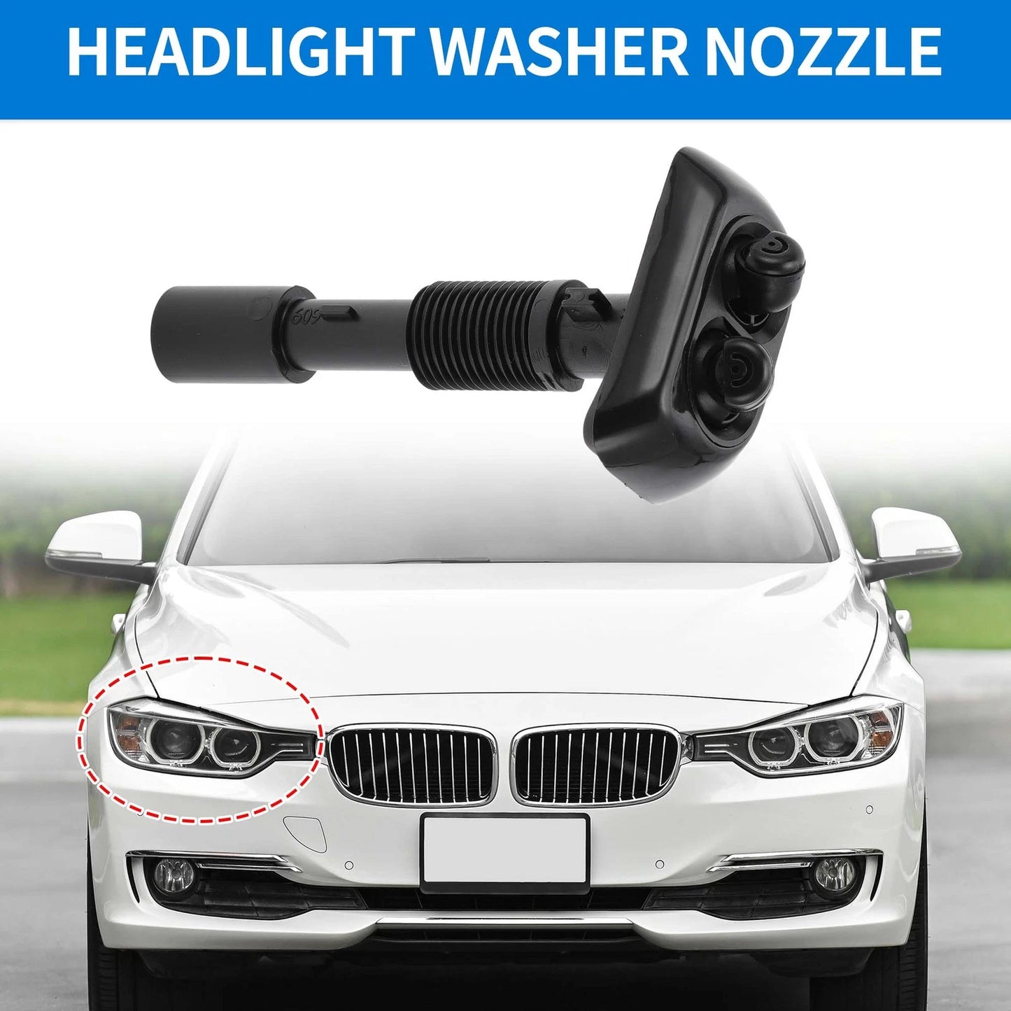 Front Passenger Side Headlight Washer Nozzle for BMW 740iL 740i (1994–2001) No. 61678370560