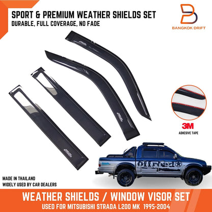 Weather Shield Window Visor Rain Guard for Mitsubishi Triton MK (95-06)