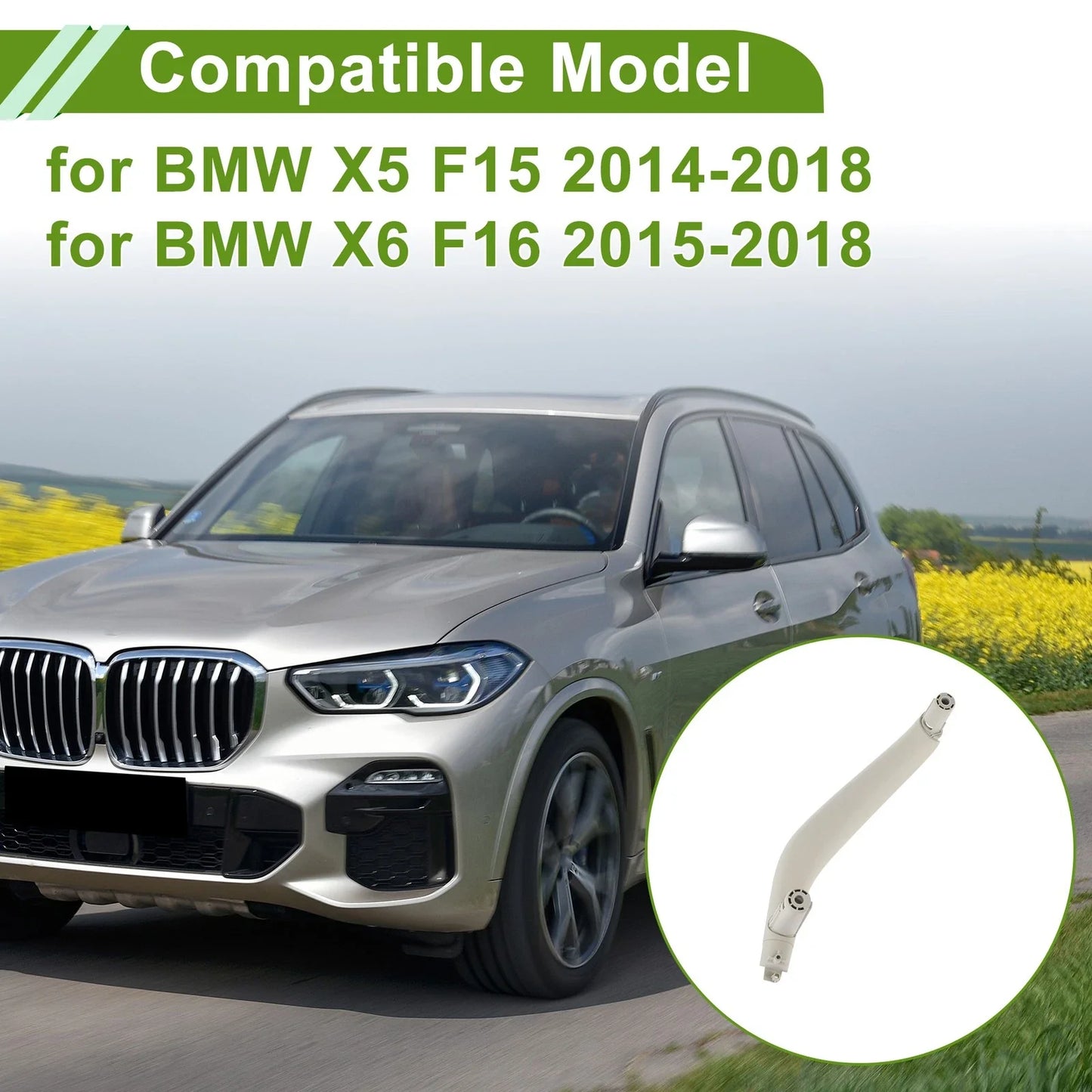 Door Panel Handle Pull Trim Cover for BMW X5 Gray White (2014-2018)