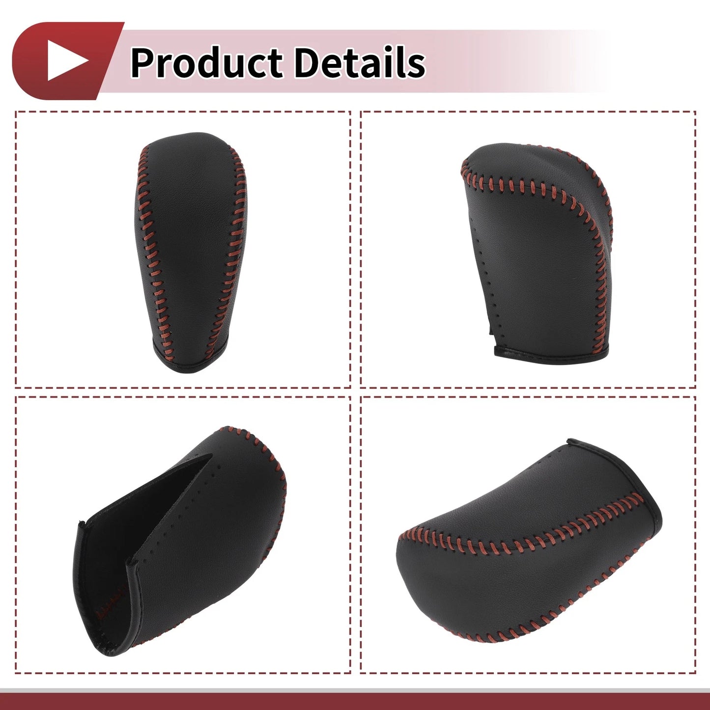 1Pc Gear Shift Knob Cover for Subaru Forester (2006–2012) Black Brown Faux Leather
