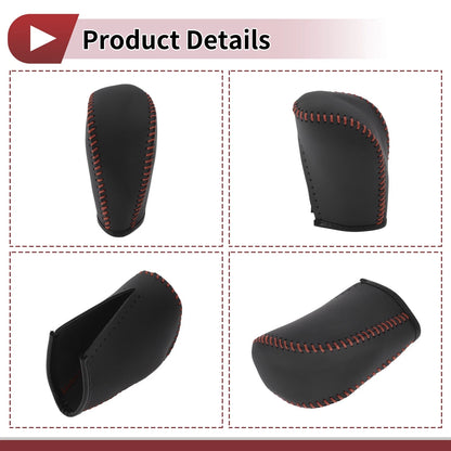1Pc Gear Shift Knob Cover for Subaru Forester (2006–2012) Black Brown Faux Leather