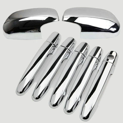 12PCS Chrome Door Handle Mirror Cap Cover Trim for Toyota RAV4 (2006-2012)