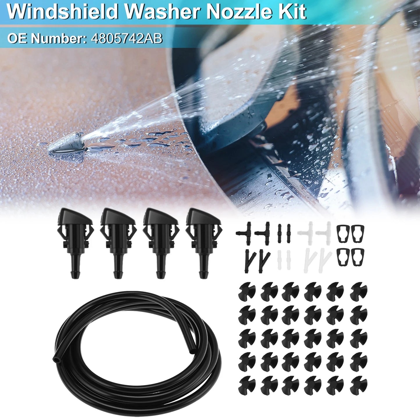 Windshield Washer Nozzle Kit for Dodge Grand Caravan (2008–2017) 4805742AB