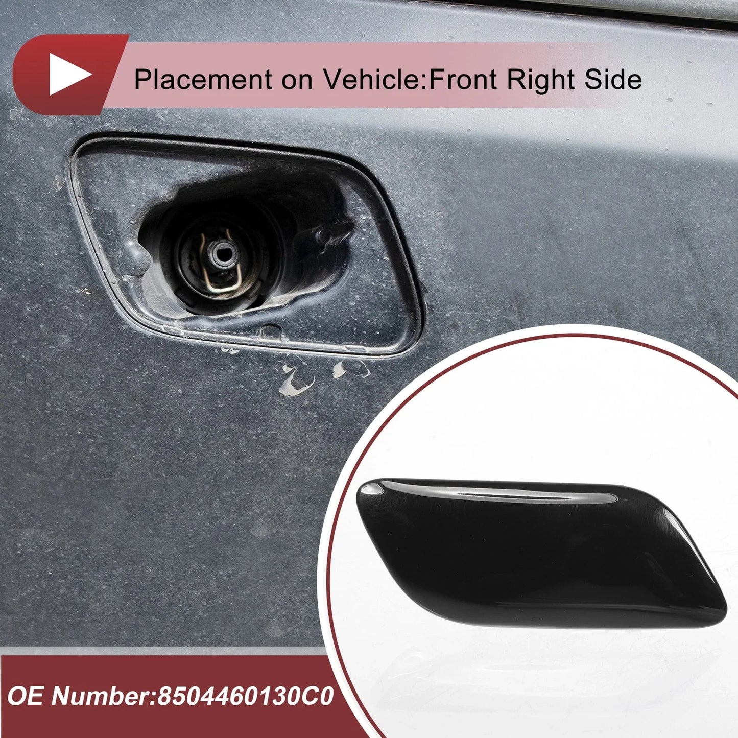 Front Right Washer Nozzle Cover for Lexus LX570 (2008-2011) - Black 1 x Cap