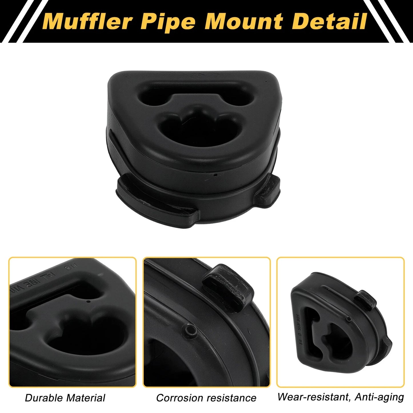 Set of 2 Muffler Exhaust Hangers for Volkswagen Sagitar (2012–2014) 1404920144 Rubber Black