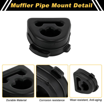 Set of 2 Muffler Exhaust Hangers for Volkswagen Sagitar (2012–2014) 1404920144 Rubber Black