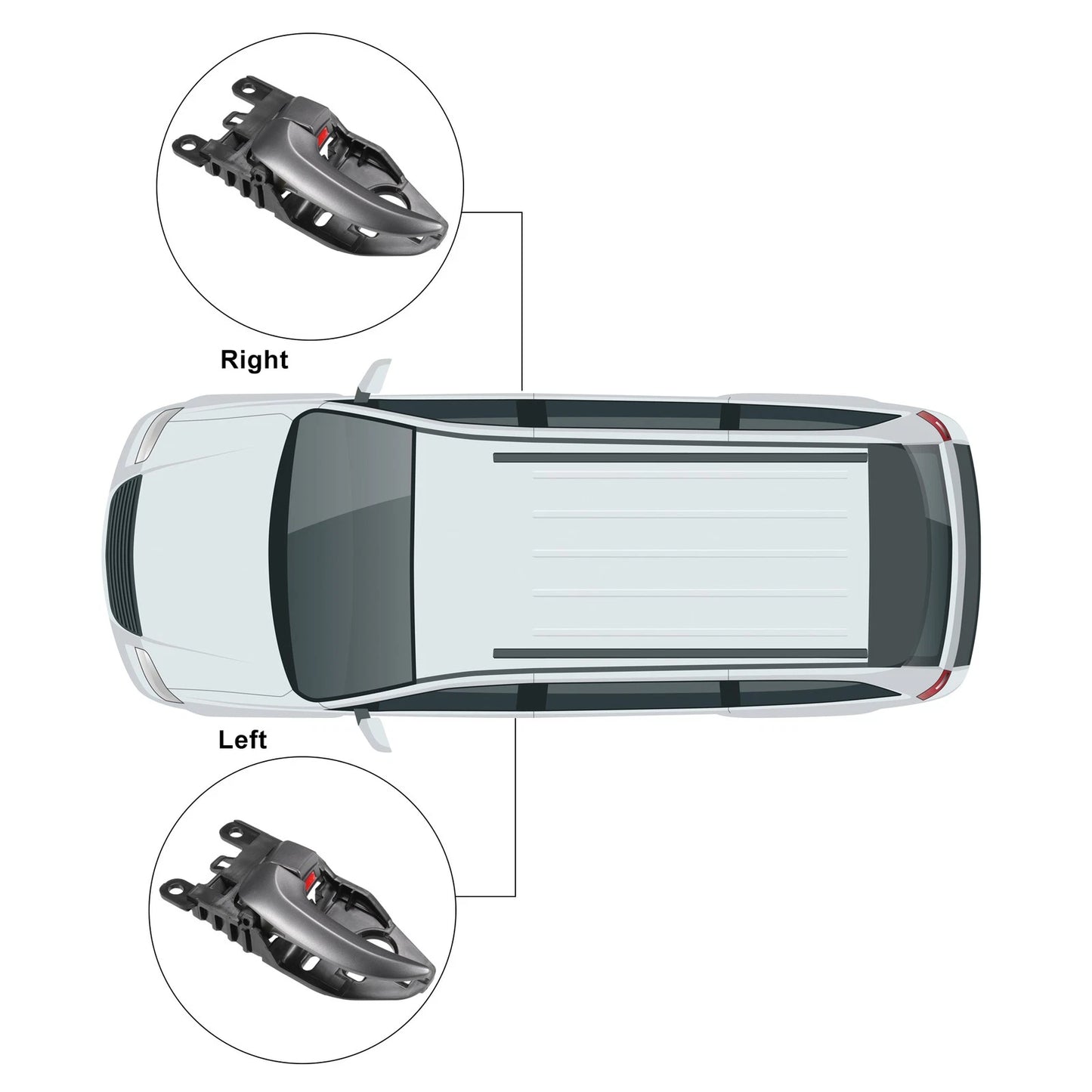 1 Pair Interior Door Handle for Hyundai Elantra (No. 826203X000RY)