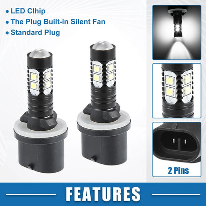 Set of 2 LED Fog Light Bulbs for Auto (880)
