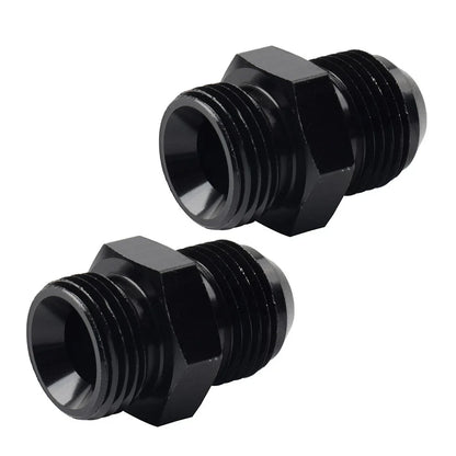 Black Aluminum AN12 Flare to 12AN ORB Male Fitting Adapter w/ O-Rings