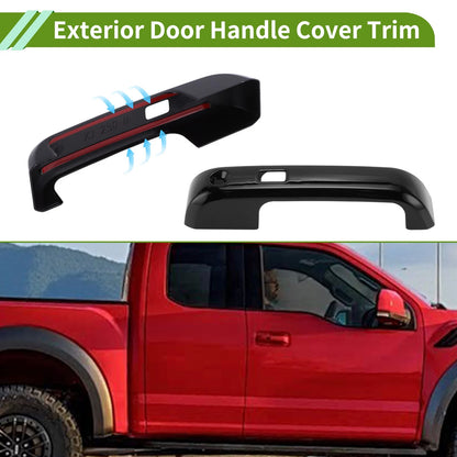 Exterior Door Handle Cover Trim for Ford F150 (2015–2023) Glossy Black