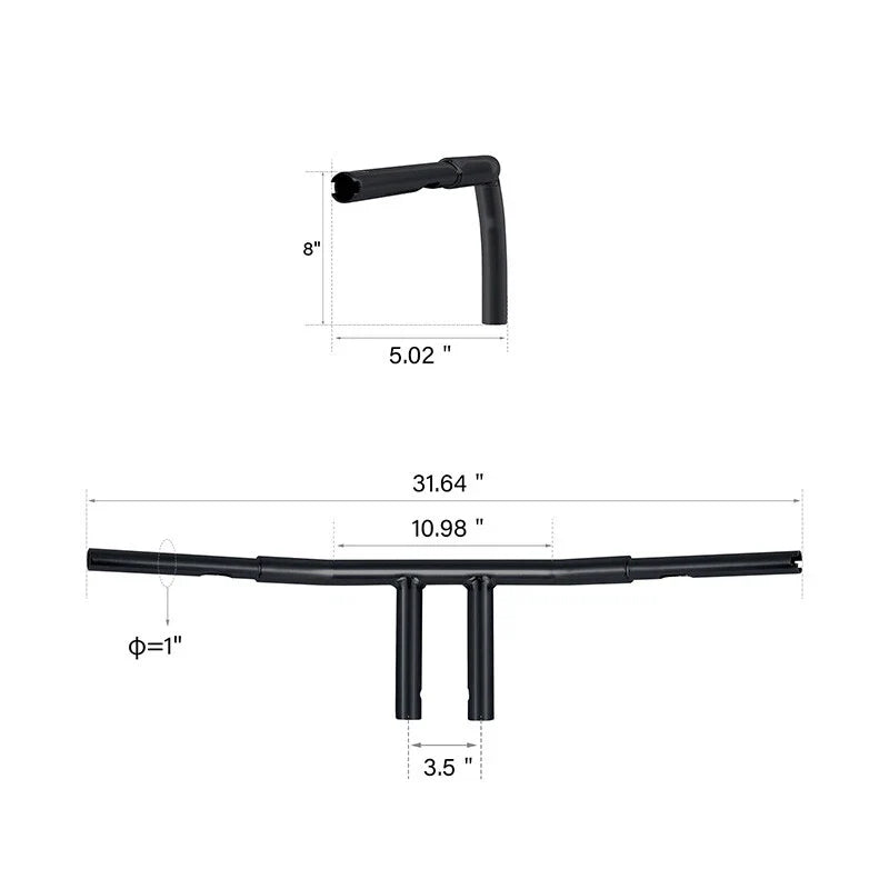 1 1/4" 8" Rise T-Bars Handlebar for Harley Sportster XL1200 Dyna (2004-2023)