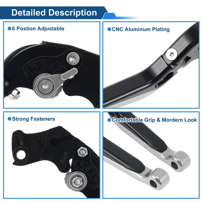 Brake Clutch Levers for KTM 390 Duke (2019–2023) Black Handle Silver End 1 Pair