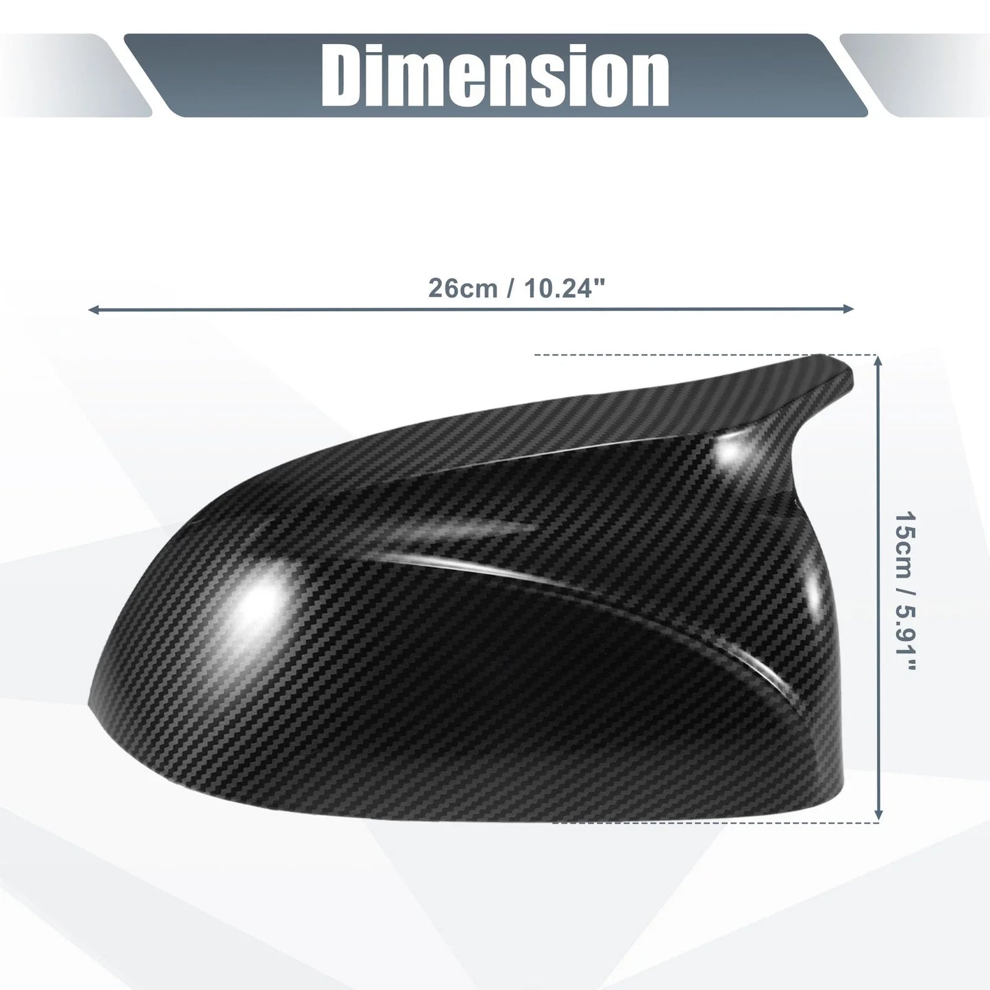 Rearview Mirror Cover Cap Black Carbon Fiber Pattern for BMW X3 X4 X5 X6