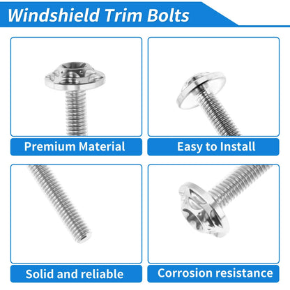 Windshield Bolts for Harley Road Glide (2015–2024) Titanium Alloy Silver Tone