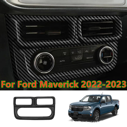 Carbon Fiber Central Control A/C Panel Cover Trim for Ford Maverick (2022–2023)