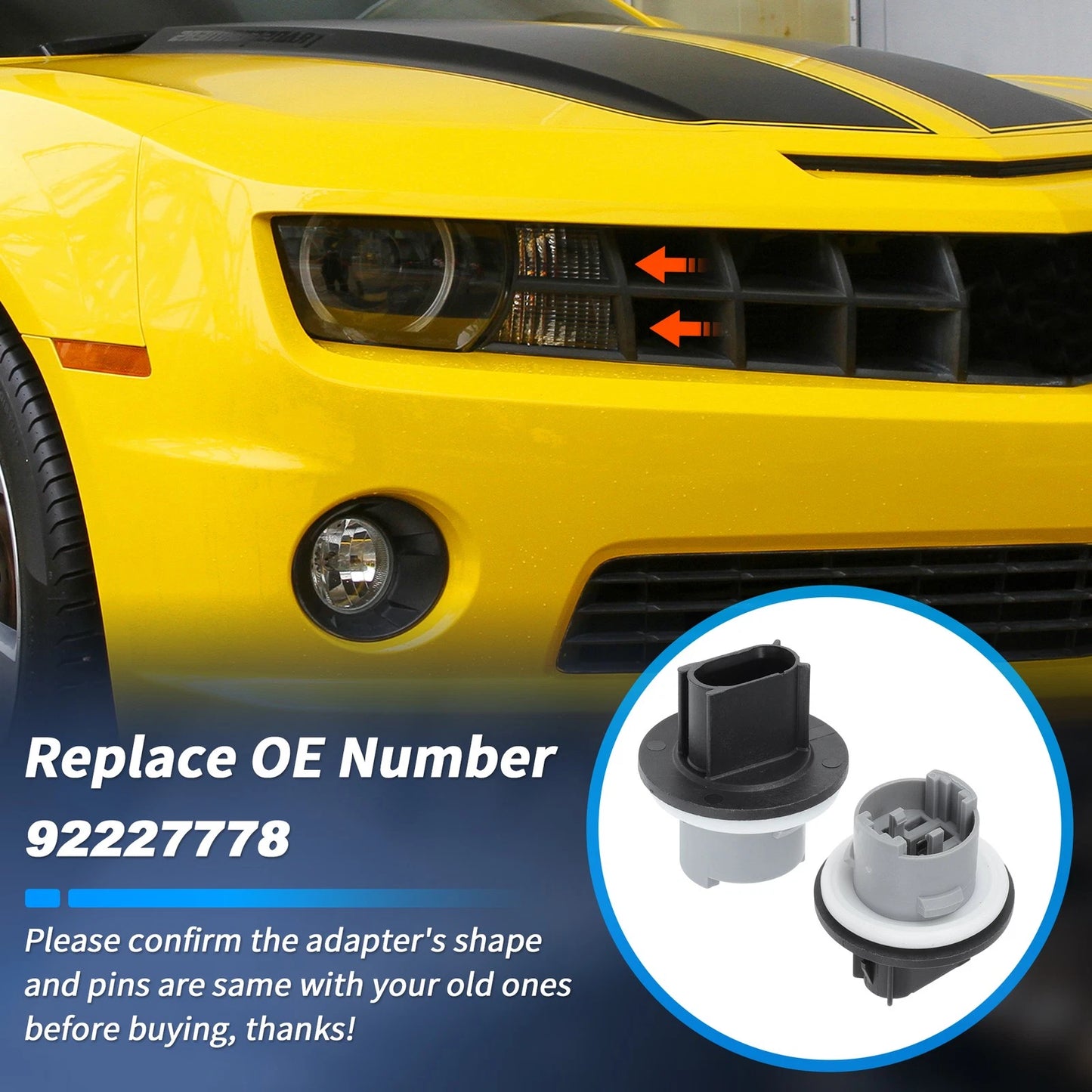 2X Turn Signal Light & Parking Lamp Socket for Chevrolet Camaro (2010–2015)