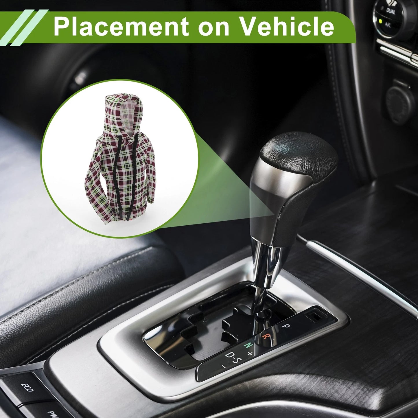 Gear Shift Knob Cover for Universal Vehicles (Hoodie Style, Pink, Deep Green)
