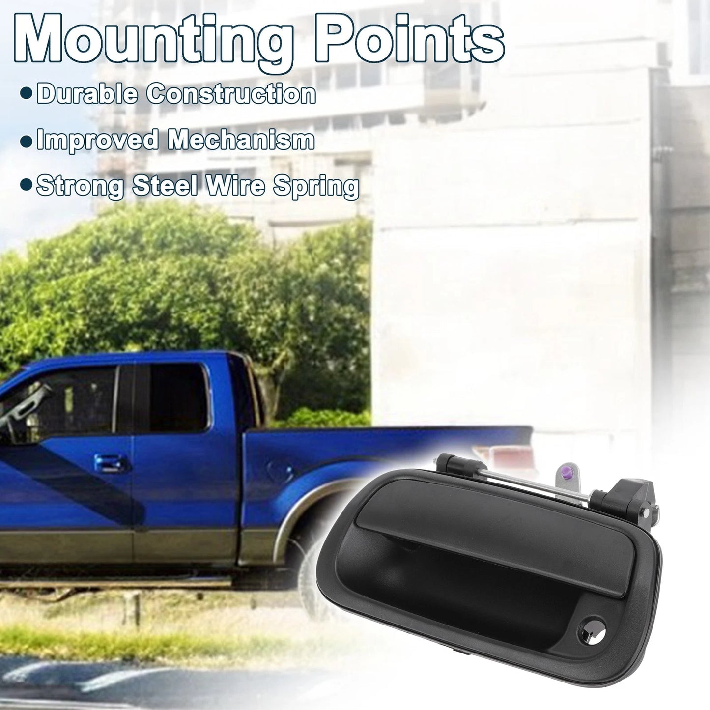Tailgate Handle Bezel for Toyota Tundra (2007–2021) Black with Key Hole