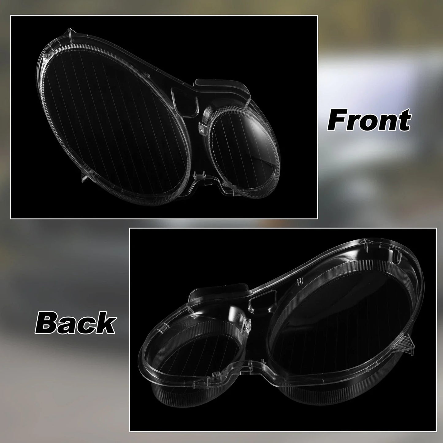 Front Headlight Lens Covers for Mercedes-Benz W211 (2002-2008)