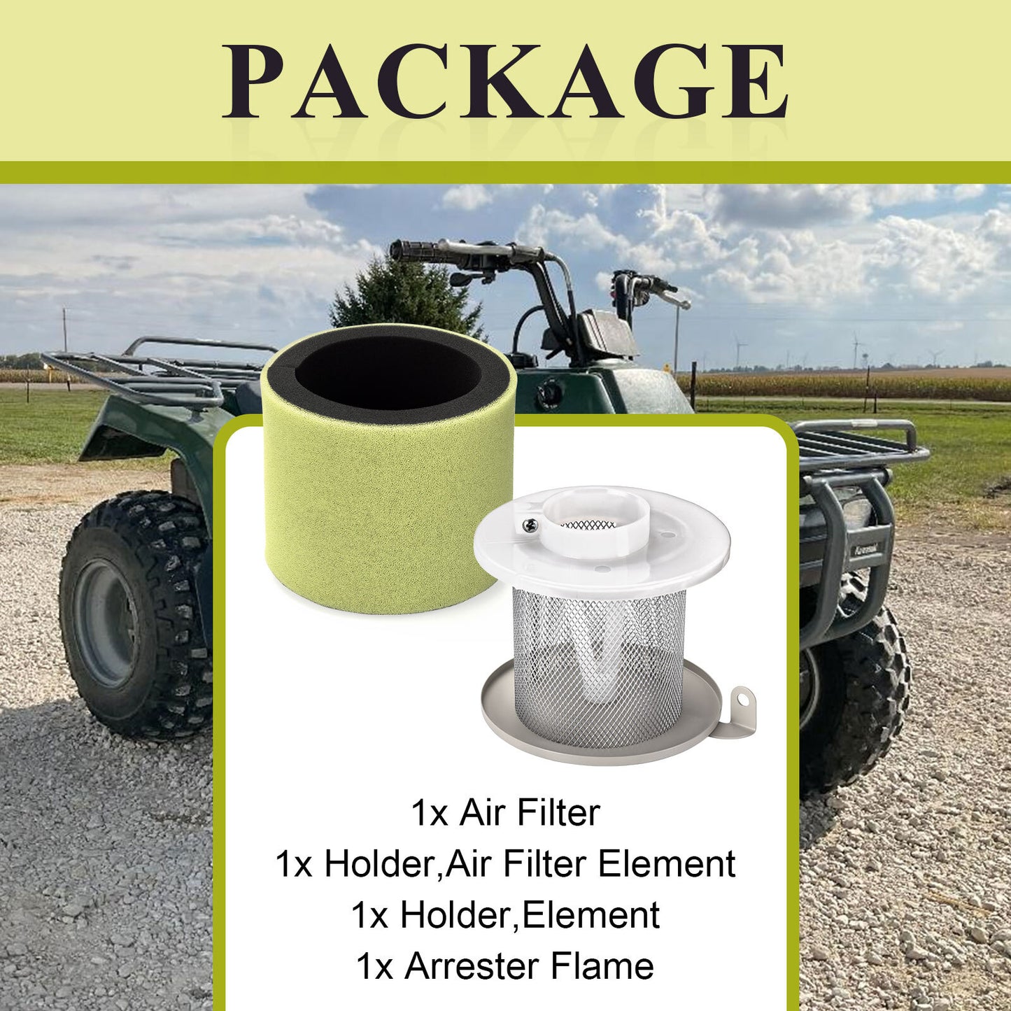 Air Filter and Guide Kit for Kawasaki Bayou 300 KLF300-B (1988)