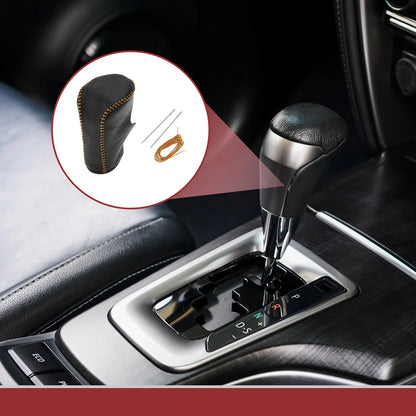 1Pc Gear Shift Knob Cover for Honda Accord (2008–2012) Black Orange Leather