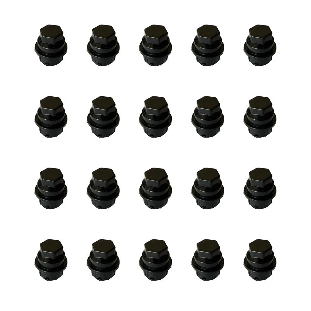 20 x Black Lug Nut Covers M24-2.0 Hex 19mm for Chevy Buick Pontiac Saturn