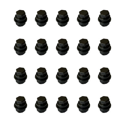 20 x Black Lug Nut Covers M24-2.0 Hex 19mm for Chevy Buick Pontiac Saturn