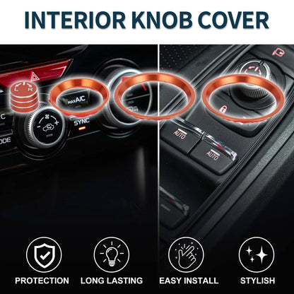 Set of 4 AC Climate Heater Mirror Knob Covers for Subaru Forester (2019–2024) Orange