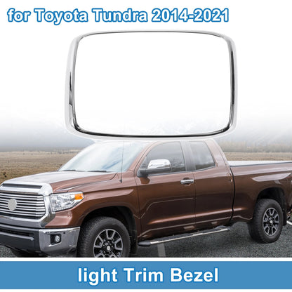 Rear Row Headlight Trim Bezel for Toyota Tundra (2014–2021) Silver Tone