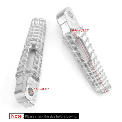 Set of 2 Rear Footrest Wedge Pads for Suzuki 600 750 1000 (2006–2014) Silver